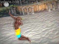 Beauty And The Thug Playing Beach Ball Topless