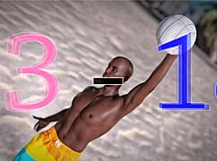 Beauty And The Thug Playing Beach Ball Topless