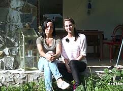 wanna see lesbian babes getting frisky outdoors?