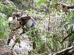 Brittany taylor invites three guys for double penetration and facial after river catch