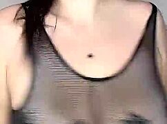 I fuck those huge natural tits in stockings from above