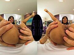 my girlfriend is getting anal fucked by her ebony friend with toys in this pov scene