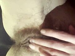 Teacher strokes her hairy wet pussy during a quick break