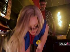 Blonde boss licks kinky mature tits in suggestive cougar encounter with mike mancini