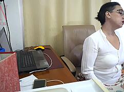 Sexretary secretary gets fucked with a dildo security camera in the office cam 1