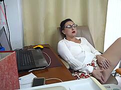 Sexretary secretary gets fucked with a dildo security camera in the office cam 1