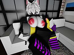 Having sex with cat girl using monster cock on big tits and ass