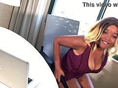 When the boss is away, I rip my clothes and play with my juicy pussy