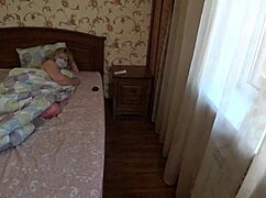 A lesbian with a strapon passionately fucked a chubby milf in her hairy pussy, juicy pawg shaking in doggystyle pov homemade fetish on the bed