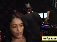 Horny brunette nia bleu sucks brett maker's huge cock between her natural big boobs!