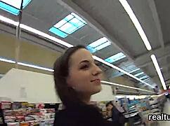 Luscious Czech Chick Teased in Hypermarket, Clothes Ripped, Asshole Nailed in POV Reality