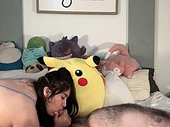 I watch this Latino couple play and make love passionately