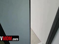 Girlfriend's threesome with stepmom in bathroom