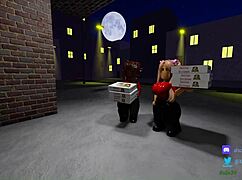 Two sexy pizza workers fuck customer