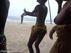 Do These Ebony Witches' Big Tits And Asses Bring The Rain With Their Dance?