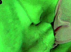 Horny cougar in sexy panties rides a young stud's hard cock with her shaved pussy.