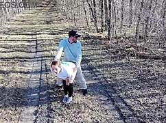 fucking outside with big tits and monster cock, drone catching us