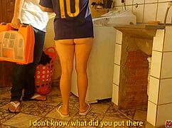 Married housewife pays washing machine technician with her pussy!