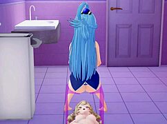 Aqua Shares Water Power With Barbara In Hentai