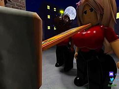 Two sexy pizza workers fuck customer