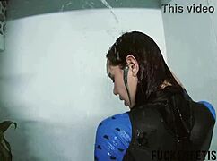 i savor this sexy moment in the aquafilia bathtub with bikini and spandex.