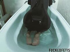 i savor this sexy moment in the aquafilia bathtub with bikini and spandex.