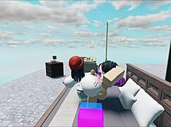 Puta folla a un chico blanco enorme en Roblox.