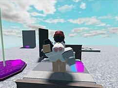 whore fucks huge white boy in roblox.