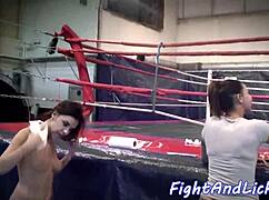 european lesbians love wrestling on the floor with big tits 😍