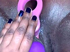 i watch my ebony wife reach creamy orgasm with toys