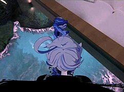 kafka and furina passionately take turns pleasuring the goth boy