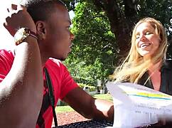 the college professor is sucking this big black cock, deepthroat, fucking her ass with monster cock