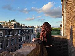 Fucking whore on balcony?