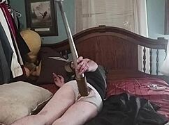 Anal dildo stretches ass with monster cock toys!