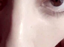 Beautiful Brunette Teen Gets Facial Cumshot At Home