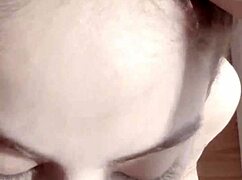 Beautiful Brunette Teen Gets Facial Cumshot At Home