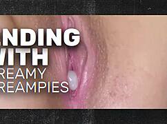 Hot brunette surrounded by cocks for gangbang 😈