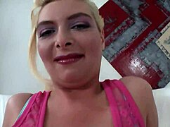 Vanessa undresses for her first porno casting, stripping to orgasm with big tits