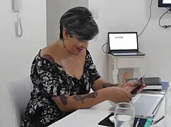 The slut calls a lover for hardcore action until her husband arrives. Bent over and sucking big cock!