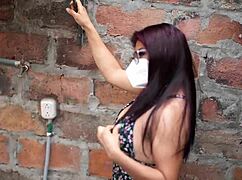 An electrical engineer bends over the sexy housewife for monster cock doggystyle fucking after fixing the fluid.