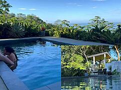 i bent over for anal and blowjob by the pool in costa rica