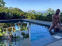 Schyliłam się na anal i lodzika przy basenie w Kostaryce