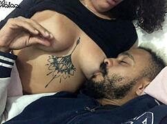 Lactating Tits Get Licked With Passion