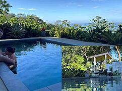 i bent over for anal and blowjob by the pool in costa rica