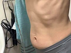 Licking wife's hard nipples after shower.