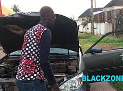 Her Car Spoiled, Stranger Helps With Interview, Ebony Young Woman With Natural Tits And Small Waist