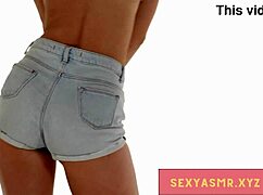 Sexy Tight Jean Shorts Ass Shaking Relax Legs Danish