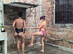 my neighbor's diplomacy leads to an exciting shower together