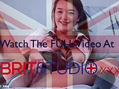 British student in uniform teases small 18+ cock with joi