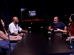 this woman in sheer red puts it all in her mouth during lesbian scenes!